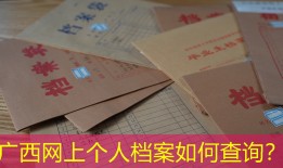 广西网上个人档案如何查询？