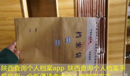 陕西查询个人档案app_陕西查询个人档案手机应用：全新便捷查询个人档案的方式