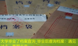 大学毕业了档案查询_毕业后查询档案：遇见过去，掌握未来。