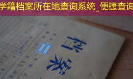 学籍档案所在地查询系统_便捷查询