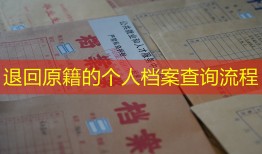 退回原籍的个人档案查询流程