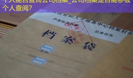 个人能否查询公司档案_公司档案是否能够被个人查阅？