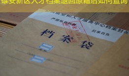雄安新区人才档案退回原籍后如何查询