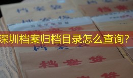 深圳档案归档目录怎么查询？