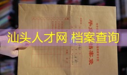 汕头人才网 档案查询