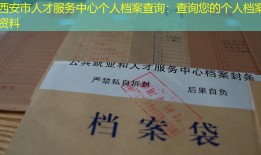 西安市人才服务中心个人档案查询：查询您的个人档案资料