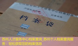 苏州人才服务中心档案查询_苏州个人档案查询服务：轻松获取您的档案信息