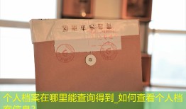 个人档案在哪里能查询得到_如何查看个人档案信息？