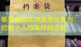 哪里查档案存放地址查询：挖掘个人档案存放之处