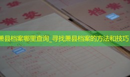 萧县档案哪里查询_寻找萧县档案的方法和技巧