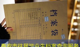 泰安市往届毕业生档案查询服务