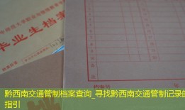 黔西南交通管制档案查询_寻找黔西南交通管制记录的指引