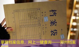 掌握档案信息，网上一键查询——郑州档案在线