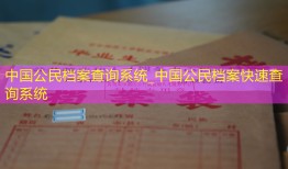 中国公民档案查询系统_中国公民档案快速查询系统