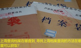 上海查询档案在哪查到_寻找上海档案查询的方法在哪里可以获取？