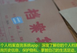 广东个人档案查询系统app：深度了解你的个人档案，一键查询历史信息，保护隐私，掌握自己的生活足迹。