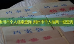 荆州市个人档案查询_荆州市个人档案一键查询