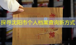 探寻沈阳市个人档案查询新方式