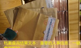 档案查询结果文本：重要的人事信息，一键查询即知