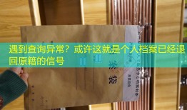 遇到查询异常？或许这就是个人档案已经退回原籍的信号