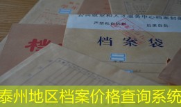泰州地区档案价格查询系统