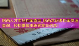 肥西人才市场档案查询_肥西求职者档案快速查询，轻松掌握求职者就业信息！