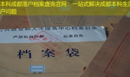 本科成都落户档案查询官网：一站式解决成都本科生落户问题