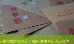 新疆塔城档案查询：如何便捷查询历史文件？