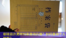 鄢陵县许勇辉档案查询在哪？如何查询个人档案？
