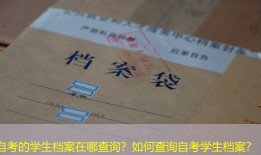 自考的学生档案在哪查询？如何查询自考学生档案？