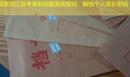 探索浙江高考录取档案查询官网，解锁个人成长密码