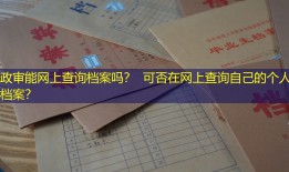 政审能网上查询档案吗？  可否在网上查询自己的个人档案？