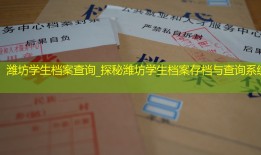 潍坊学生档案查询_探秘潍坊学生档案存档与查询系统
