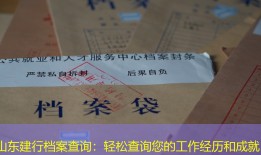 山东建行档案查询：轻松查询您的工作经历和成就