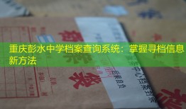 重庆彭水中学档案查询系统：掌握寻档信息新方法