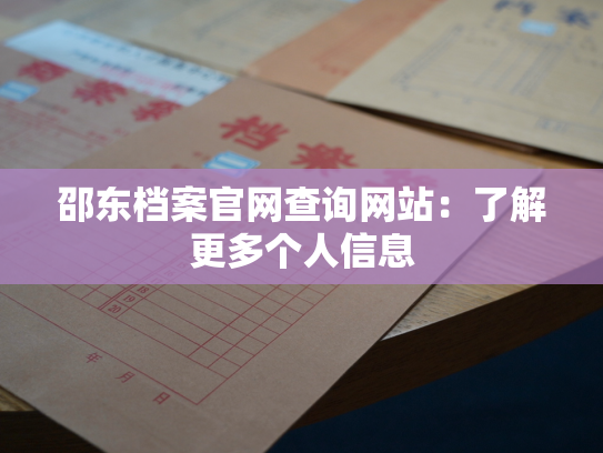 邵东档案官网查询网站：了解更多个人信息