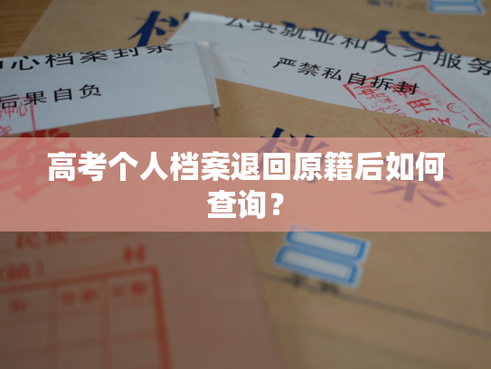 高考个人档案退回原籍后如何查询？
