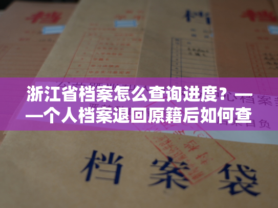 浙江省档案怎么查询进度？——个人档案退回原籍后如何查询的指南