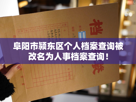 阜阳市颍东区个人档案查询被改名为人事档案查询！