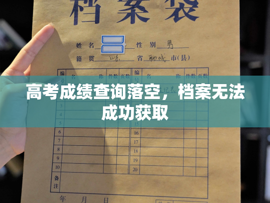 高考成绩查询落空，档案无法成功获取