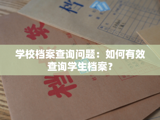 学校档案查询问题：如何有效查询学生档案？