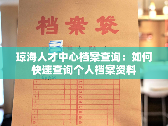 琼海人才中心档案查询：如何快速查询个人档案资料