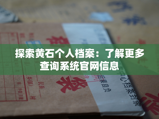 探索黄石个人档案：了解更多查询系统官网信息