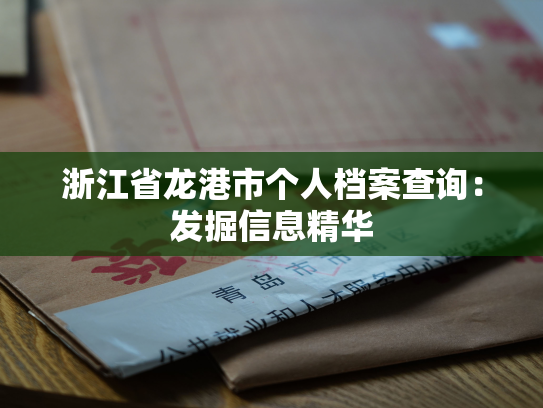 浙江省龙港市个人档案查询：发掘信息精华