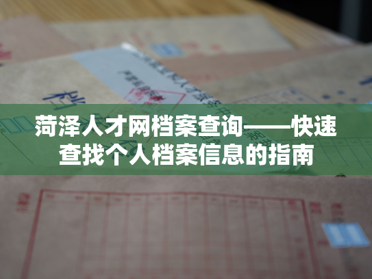 菏泽人才网档案查询——快速查找个人档案信息的指南