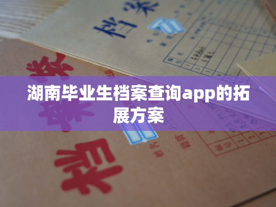 湖南毕业生档案查询app的拓展方案