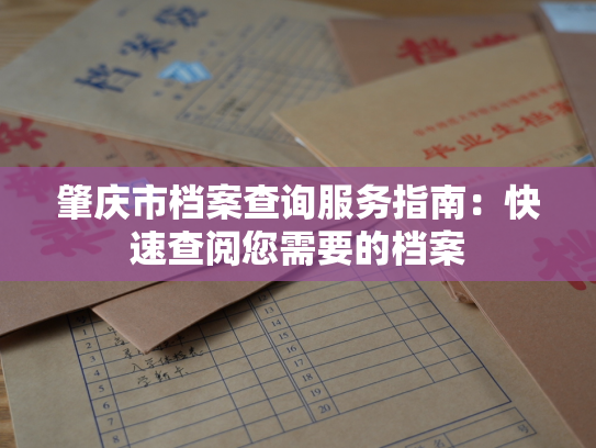 肇庆市档案查询服务指南：快速查阅您需要的档案