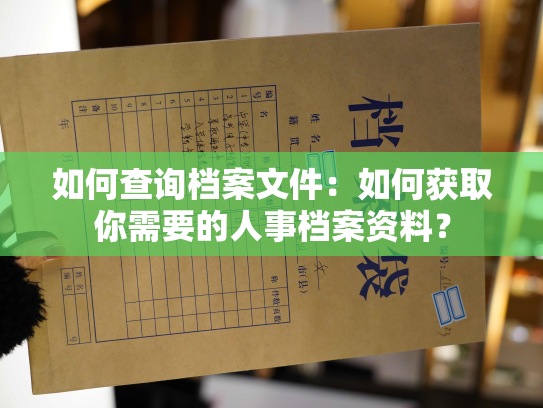 如何查询档案文件：如何获取你需要的人事档案资料？