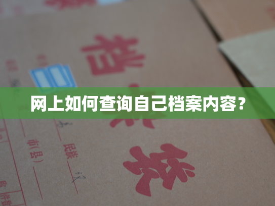 网上如何查询自己档案内容？