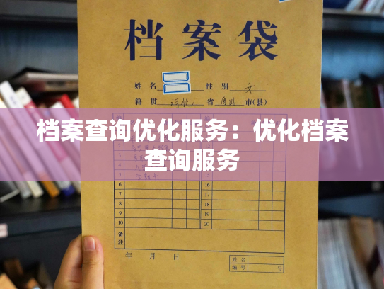 档案查询优化服务：优化档案查询服务